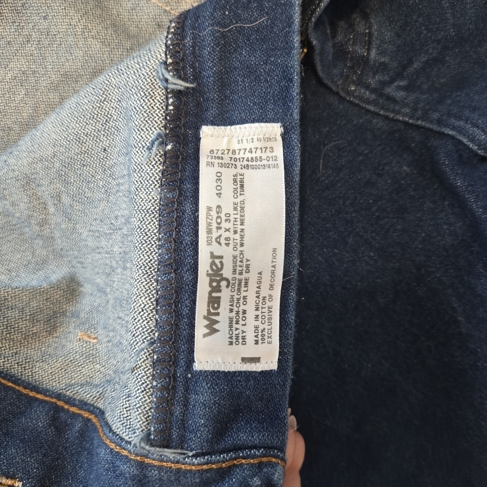 Wrangler Men's Deep Blue Cowboy Cut Jeans 48×30 - Picture 4 of 5